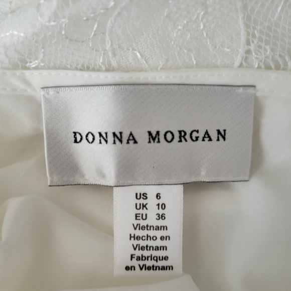 🎉HP🎉 NWT DONNA MORGAN SemiSheer Polkadot Overlay Dress Women's Sz 6 Cream - Picture 5 of 6